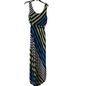 AUW high low multi color striped maxi dress. Size Small